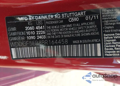 2011 Mercedes-Benz C 300 Sport from USA, damaged, VIN WDDGF5EB8BR164458